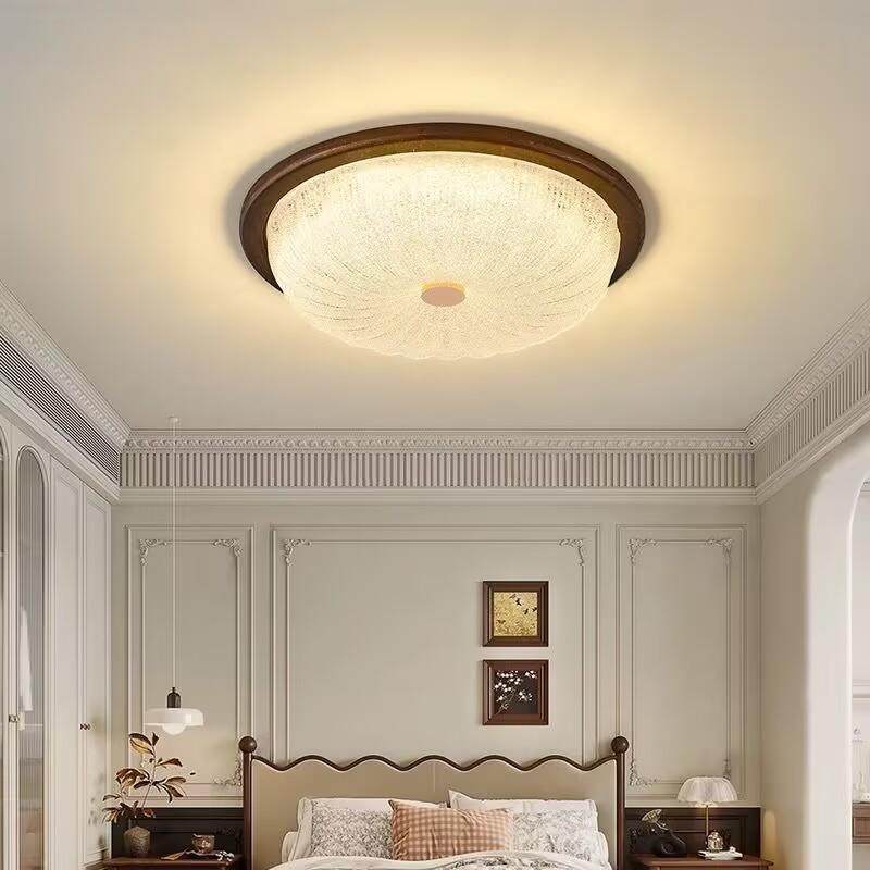 卧室灯中古风胡桃木纹吸顶灯美式复古实木高级感主卧书房护眼灯具,电子元器件市场,集成电路（IC）,淘宝优惠券,粉丝福利购,淘宝优惠卷