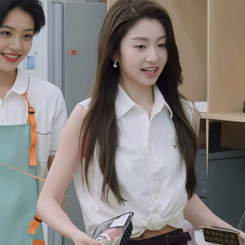 徐如蓝同款白色尖领无袖衬衫