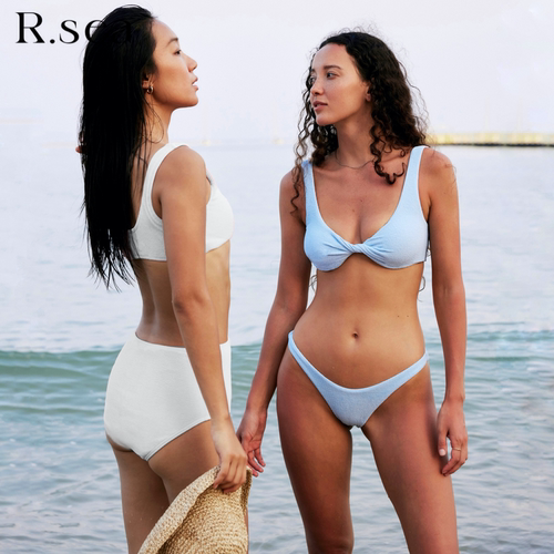 Rsea高弹泡泡布分体泳衣