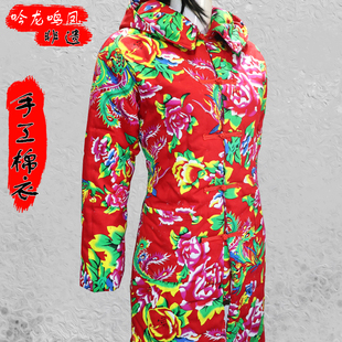 吟龙鸣凤女士连帽保暖大衣 纯手工可水洗新款 新中式民族风棉衣