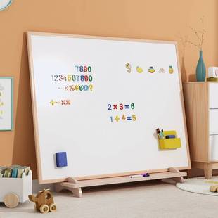 家用幼儿涂鸦写字白板笔可 儿童画画板磁性宝宝无尘r小黑板支架式
