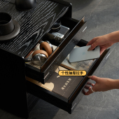 意式 极简实木床头柜小型卧室家用黑色床边柜超窄夹缝收纳柜储物柜