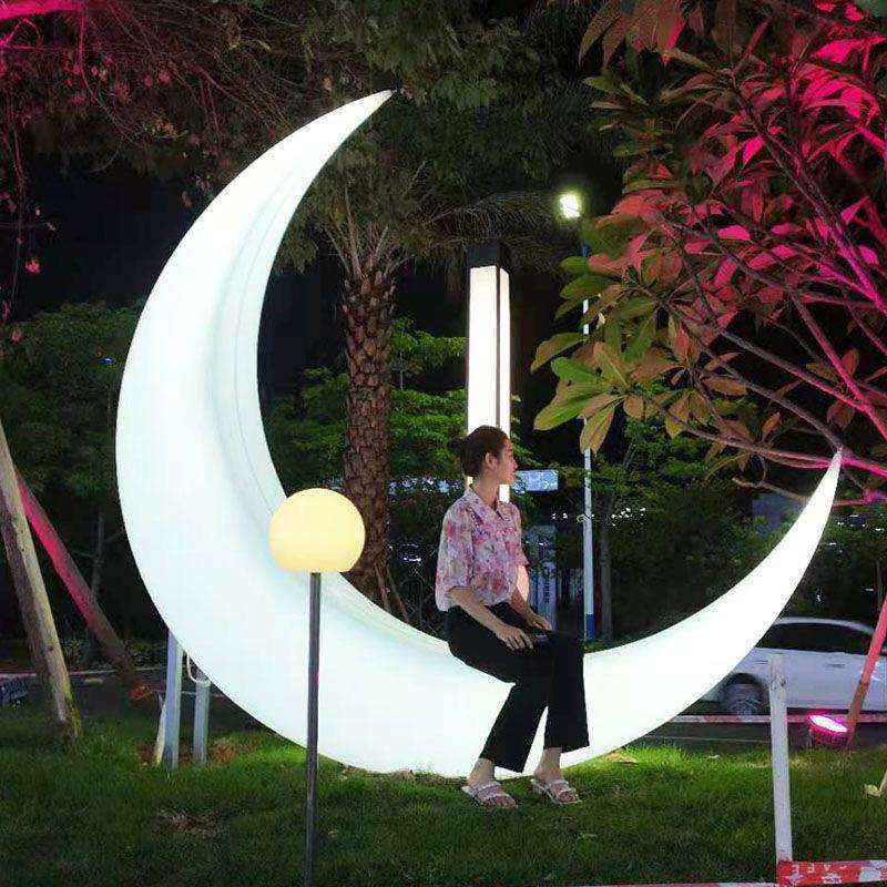 户外led发光月亮椅子灯太阳能庭院婚庆民宿网红装饰弯月牙座椅灯,电子元器件市场,其它元器件,淘宝优惠券,粉丝福利购,淘宝优惠卷