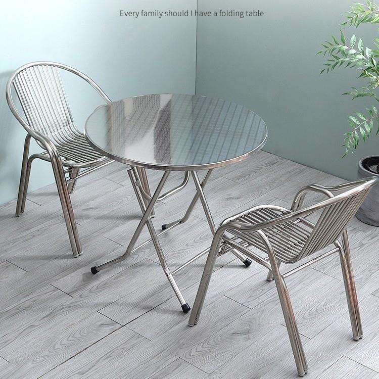 304加厚不锈钢椅子靠背椅家用单人扶手休闲座椅户外坐椅餐椅凳子