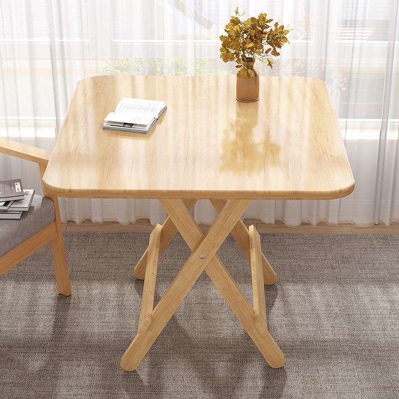 实木可折叠桌子餐桌家用小户型方桌简易摆摊折叠桌打牌四方桌圆桌