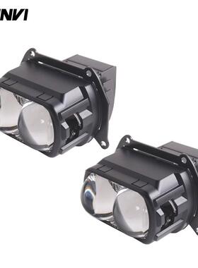 三为车灯SANVI新款高亮68瓦5500K B2矩阵叠光LED双光透镜大灯升级