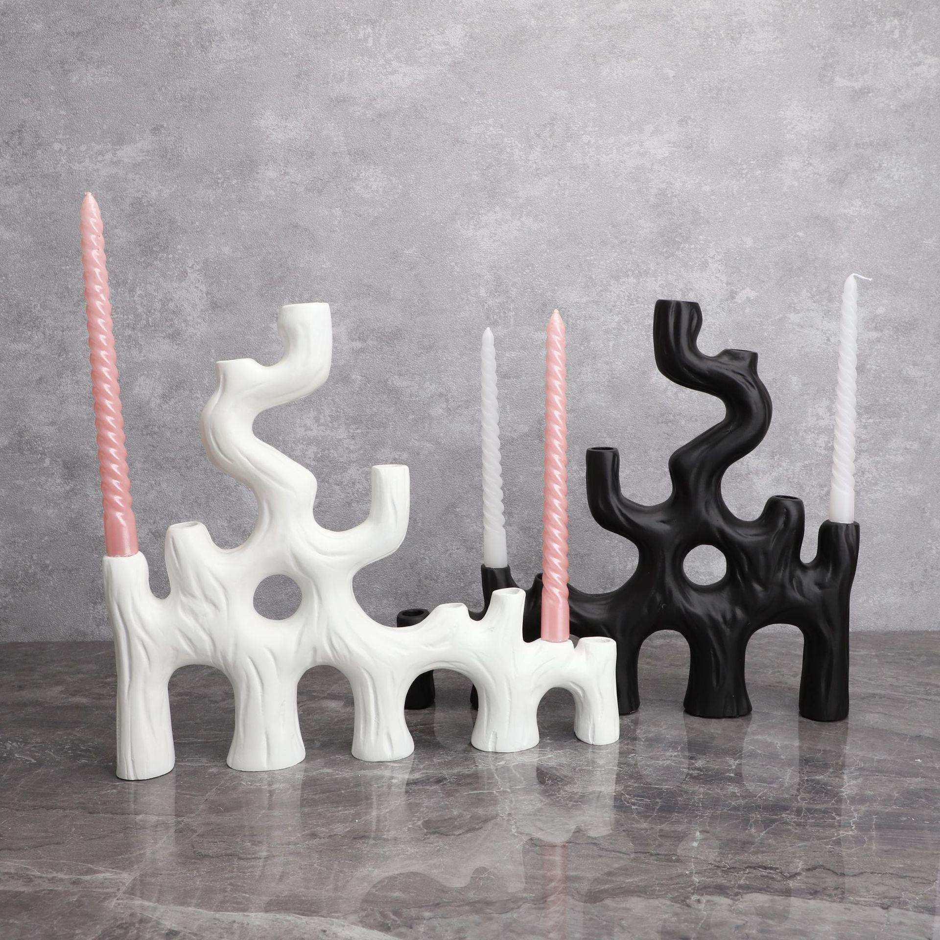 现代简约树枝烛台装饰品样板房卧室客厅餐厅茶几书房家居玄关摆件