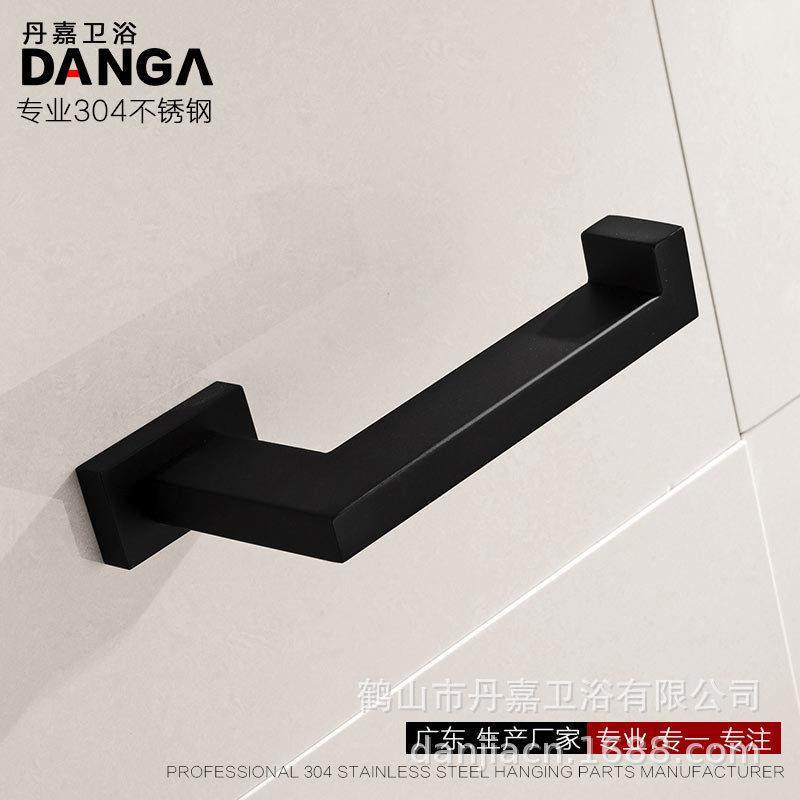 金属卷纸架304不锈钢厕纸架黑色烤漆纸巾架方形纸球筒架子D8011H