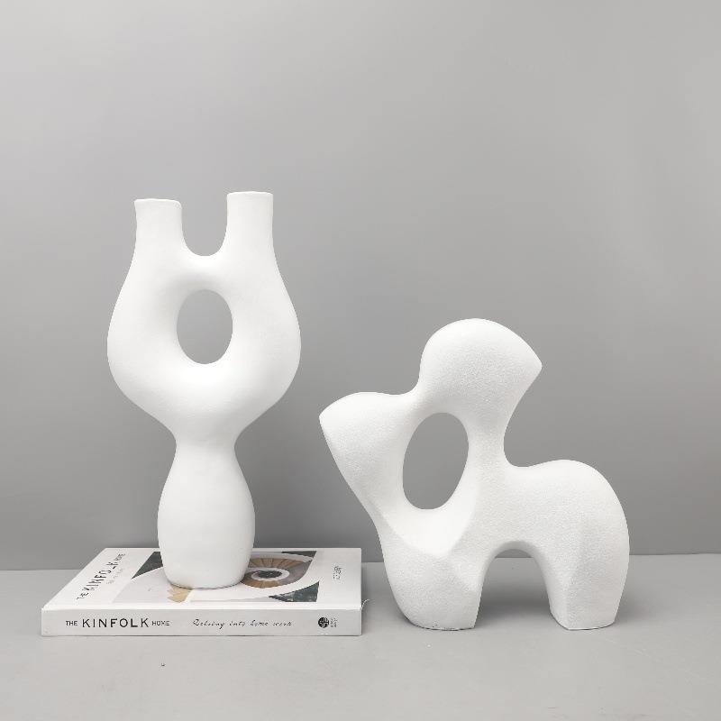 现代创意高档艺术几何树脂摆件玄关酒店样板间电视柜软装家居饰品