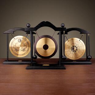 合金风铃摆件双龙百寿锣家居饰品装饰工艺品办公桌摆设铜锣