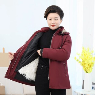 羊毛棉袄女士皮毛一体中老年加厚羊皮袄冬季妈妈奶奶外套棉衣棉服