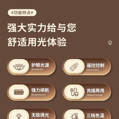 优乐明台灯学习专用宿舍灯学生寝室吸附酷毙灯书桌护眼灯床头灯