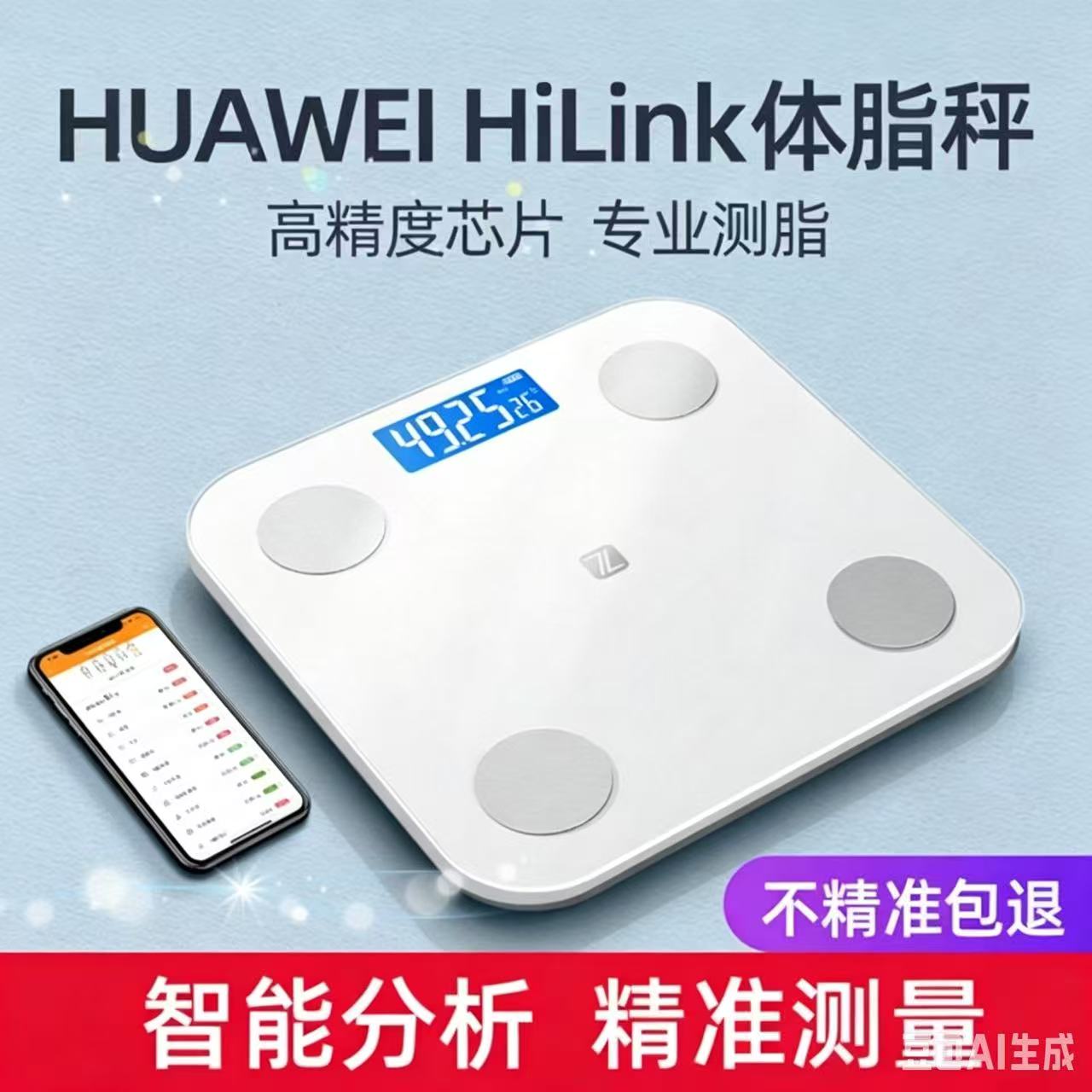 华为云动健康智选电子称体重秤智联体脂秤减肥专用精准电子秤家用