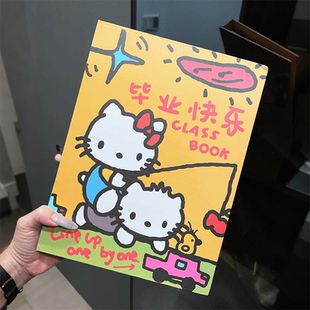 Hello可爱猫同学录2026新款高颜值女生ins风小众不撞款毕业纪念册