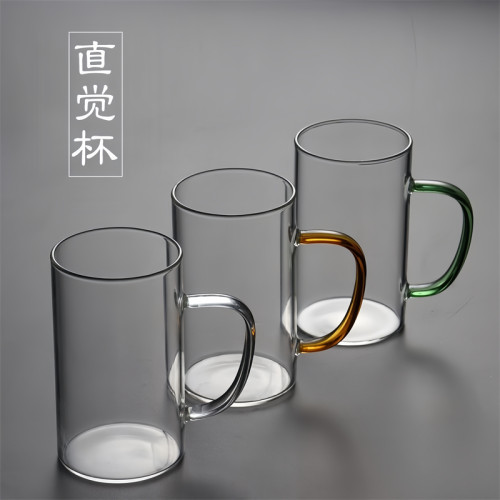 高硼硅耐热玻璃带把酒杯牛奶杯泡茶杯子绿茶杯
