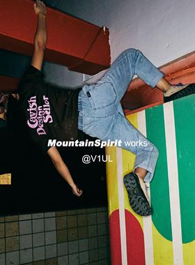 MSworks 2025新款运动牛仔裤攀岩抱石野攀跑酷极限运动宽松裤子