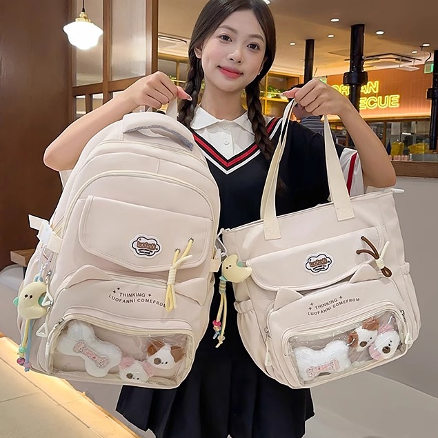 大容量书包女生小学生2025新款多隔层书包初中女生高颜值ins小众