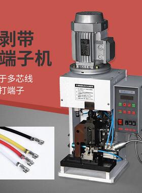 连剥带打端子机半自动剥皮压缩机多芯线束剥线打端一体机加工机器