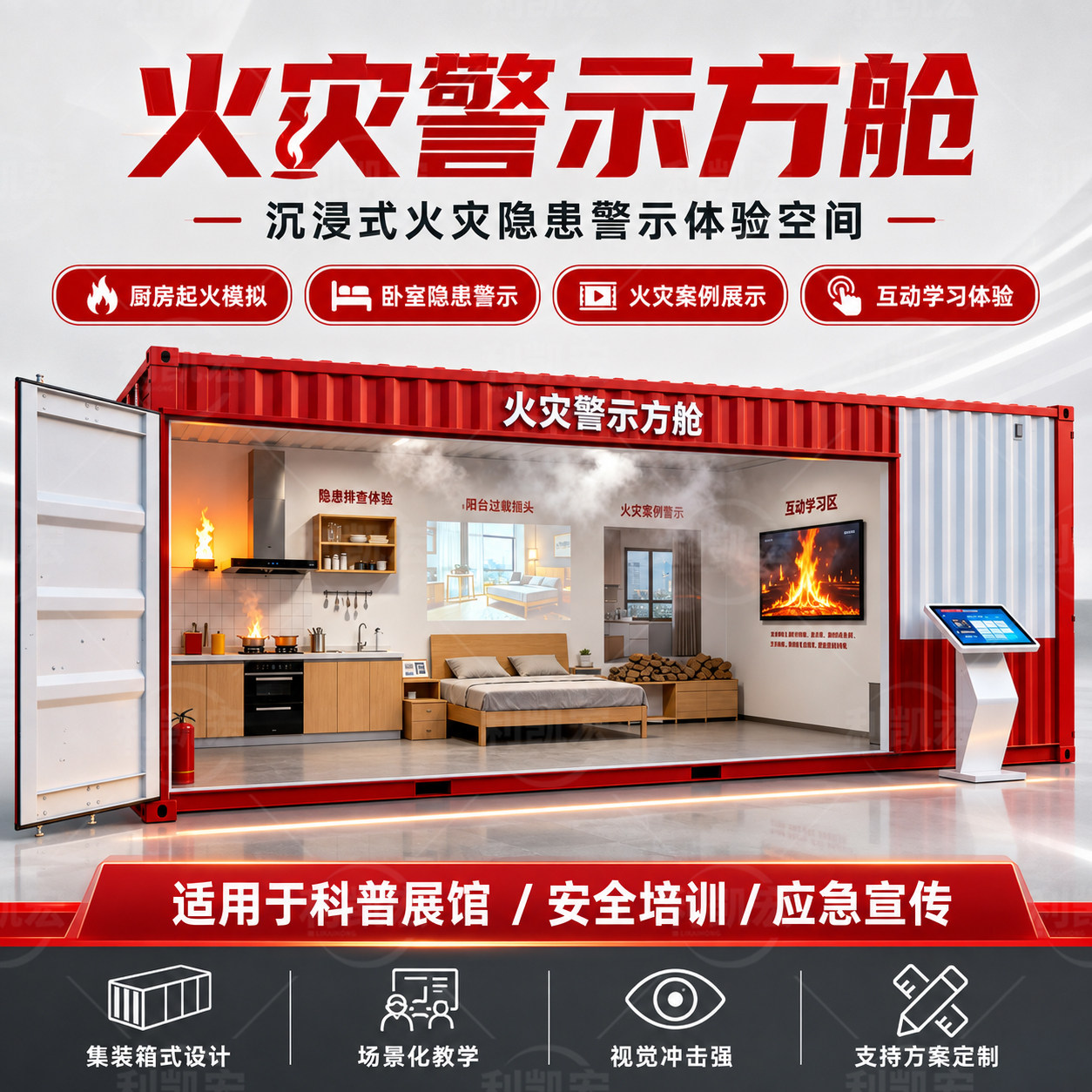 消防集装箱VR火灾警示科普设备