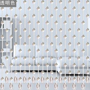 饰过道珠帘免打孔卫生间隔断水晶门帘屏风玄关卧室帘客厅 装