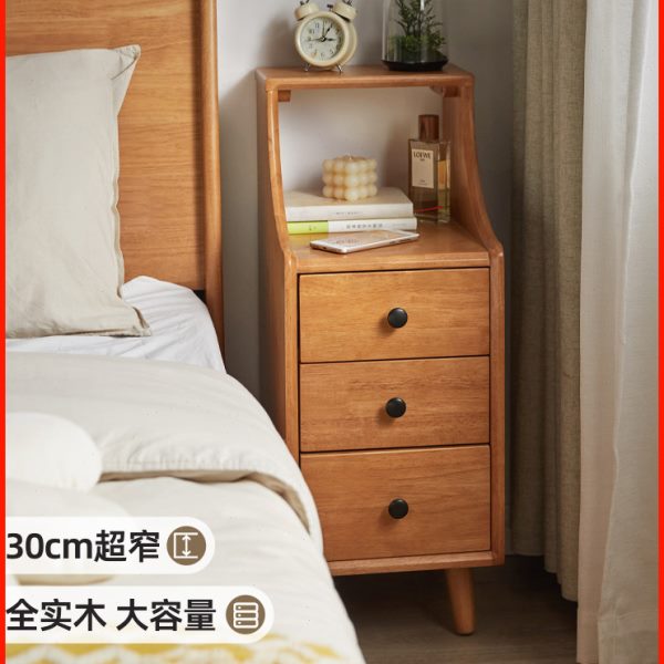夹缝柜逸窄迷你卧室床头柜床边柜超家小户型储物柜家用全实木子