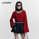 LAMERRY 朗美睿新年红长袖 山羊绒拉绒毛衣女U领双面设计通勤休闲
