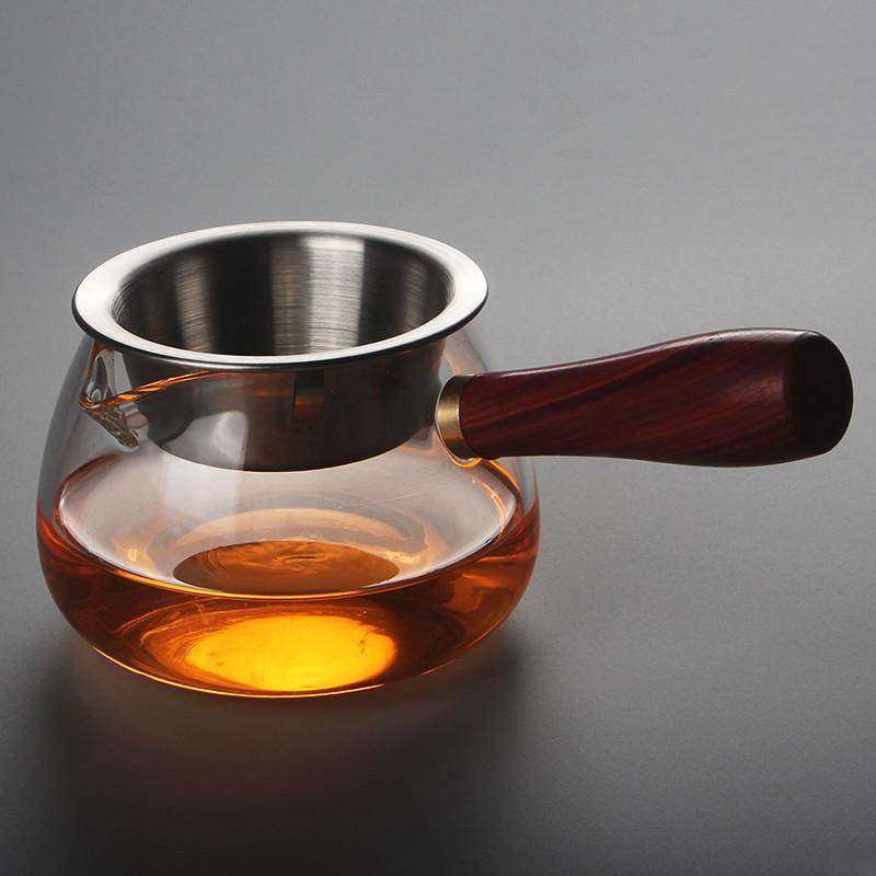 功夫茶具耐热温高硼硅玻璃公道杯侧实木把柄公杯加厚茶海漏滤分茶,餐饮具,公道杯,淘宝优惠券,粉丝福利购,淘宝优惠卷