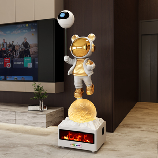 宇航员太空人月球造型落地智能音响WiFi投影K歌音箱家用艺术摆件