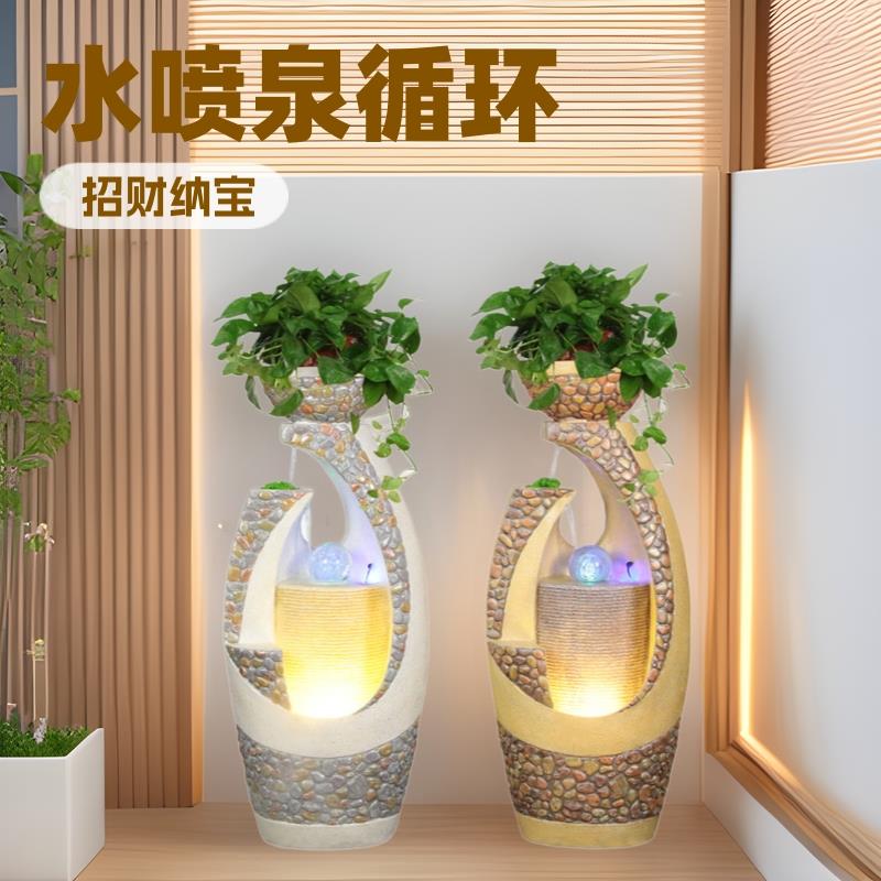 泉方圆公司流水喷泉循环水景喷泉客厅招才纳财水景流水喷泉