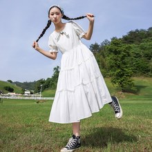 女大童连衣裙夏季2025新款蓬蓬A裙15岁初中学生甜美公主裙夏装裙