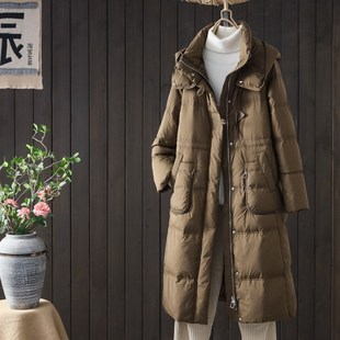 洋气收腰加厚保暖外 高端羽绒服女冬季 中长n款 2023年新款 过膝时尚