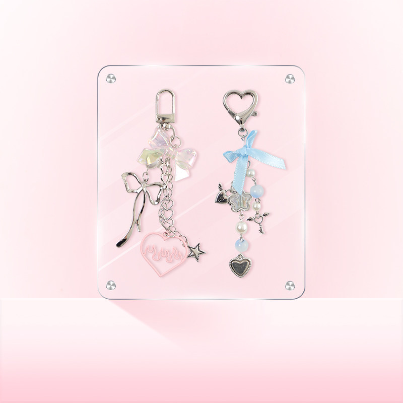 WEGO爱心扣串珠编绳包袋挂件钥匙圈扣创意手机链包包时尚挂绳配饰