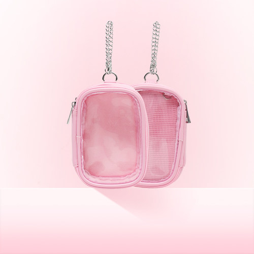 WEGO双面多用娃包迷你10cm透明pvc装娃包大肠痛丝带痛包挂件配饰