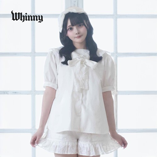 Whinny 衬衫女2026年秋季新款奶霜水手领上衣WH26SM07-L0009