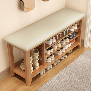 全实木换鞋凳入户门家用可坐鞋柜坐凳一体免安装穿鞋凳进门鞋架子