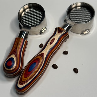 家用咖啡机手柄 58mm 火凤凰实木彩木 格米莱E61东菱 有 无底