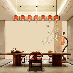 轻奢花鸟墙纸星级酒店民宿壁纸床头背景墙定制壁画古典墙布 新中式