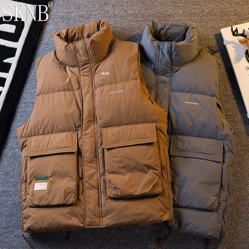 美式工装羽绒马甲男款2025新款冬季轻薄无袖背心保暖男生外套男装,男装,羽绒马甲,淘宝优惠券,粉丝福利购,淘宝优惠卷