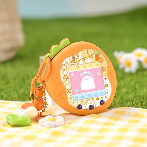 拓麻歌子tamagotchi uni粉红草莓硅胶保护套送面板纸挂件配件饰