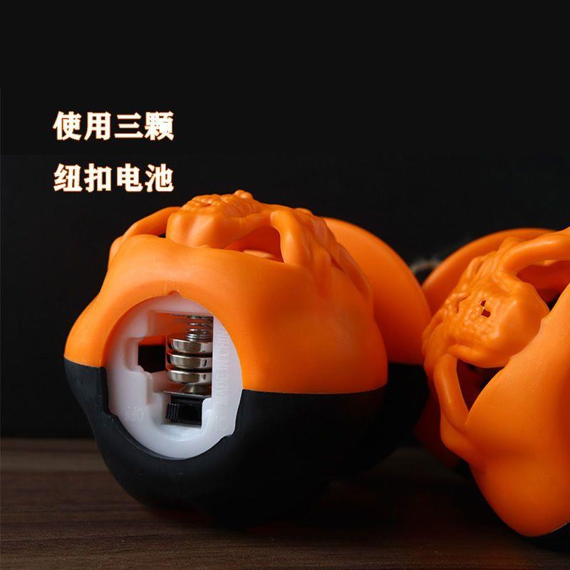南瓜灯万圣节卡通LED手提小夜灯骷髅头灯发光幼儿园装饰道具挂件