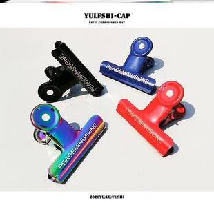 BIGBANG同款 PEACEMINUSONEONE白色刻字夹子GD权志龙PMO黑色夹子潮