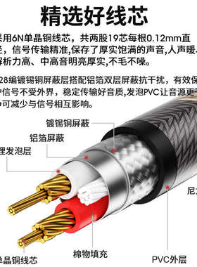 臻威（ZHENWEI）双莲花音频线 2RCA公对公二对二红白AV信号线