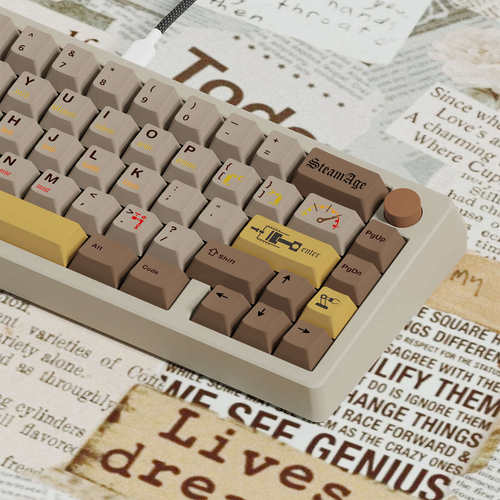 蒸汽时代复古键帽PBT原厂Wooting热升华ATK68醉鹿磁轴键帽壁厚1.7