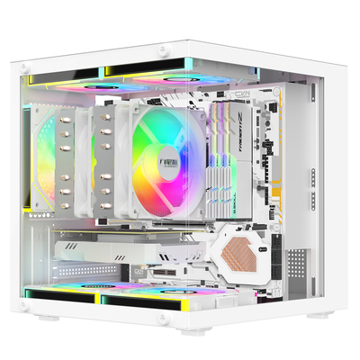 九尾狐T15海景房diy组装电脑机箱台式机matx侧透atx迷你小型itx