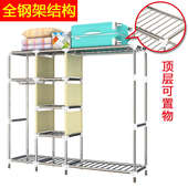 超大号简易衣柜布艺钢架布衣柜钢管加粗加固双人加厚全封闭布衣橱