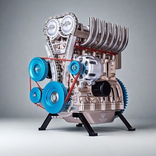 土星文化发动机模型全金属拼装可发动迷你汽车引擎玩具V8四缸组装