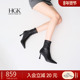 2025新款 HGK时装 靴 小短靴高跟瘦瘦短靴秋冬真皮靴子女WAK31DZ5