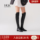 HGK曜夜骑士 2025新款 粗跟增高瘦瘦靴厚底长筒靴骑士靴冬WPF60DC5