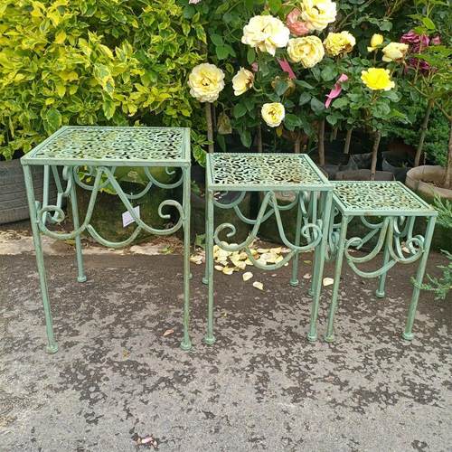 法式复古铁艺花凳三件套 花园庭院阳台层次阶梯花架 盆栽装饰花托