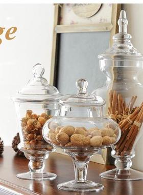 新款大号人工吹制透明玻璃罐 收纳罐 多规格可选创意